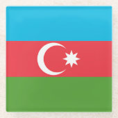 Glas onderzetter met vlag van Azerbeidzjan Glazen Onderzetter (Voorkant)