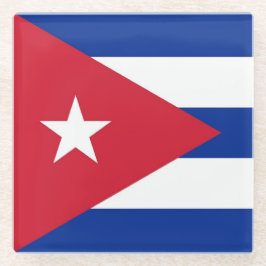 Glas onderzetter met vlag van Cuba