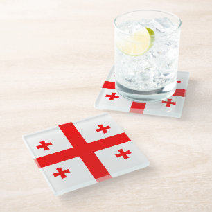 Glas onderzetter met vlag van Georgië