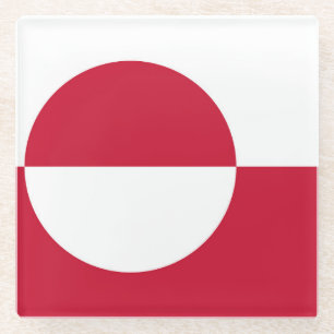 Glas onderzetter met vlag van Groenland