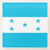 Glas onderzetter met vlag van Honduras Glazen Onderzetter (Voorkant)
