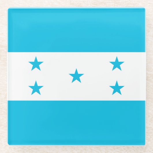 Glas onderzetter met vlag van Honduras Glazen Onderzetter (Voorkant)