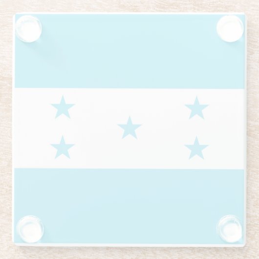 Glas onderzetter met vlag van Honduras Glazen Onderzetter (Achterkant)