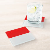 Glas onderzetter met vlag van Indonesië (Schuin)