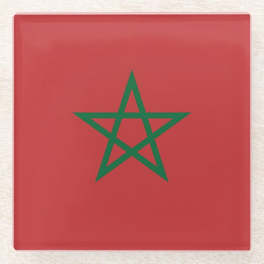 Glas onderzetter met vlag van Marokko (Voorkant)