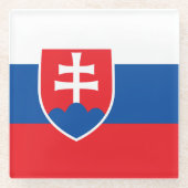 Glas onderzetter met vlag van Slowakije Glazen Onderzetter (Voorkant)