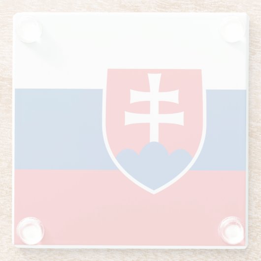 Glas onderzetter met vlag van Slowakije Glazen Onderzetter (Achterkant)