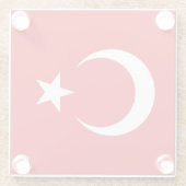 Glas onderzetter met vlag van Turkije (Achterkant)