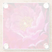 Glas Onderzetter Roze Cactus Roos (Achterkant)