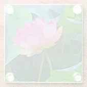 Glas Onderzetter Roze Lotus Abstract (Achterkant)