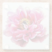 Glas Onderzetter Roze Pioen (Achterkant)