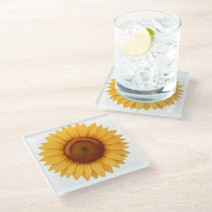 Glas Onderzetter - Zonnebloem