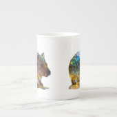 Glas Opalised Australische Combat, Porselein Kop (Voorkant)