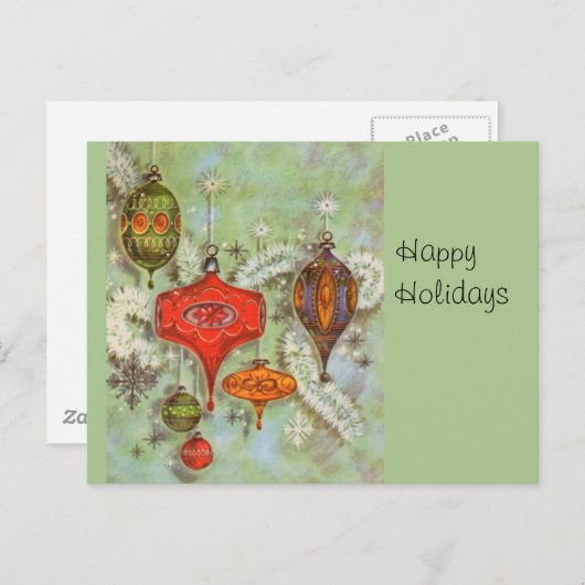  glas Ornamenten Feestdagenkaart (Voorkant / Achterkant)