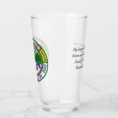 Glas Pint Glas met Kano Trails Coed Patch (Links)