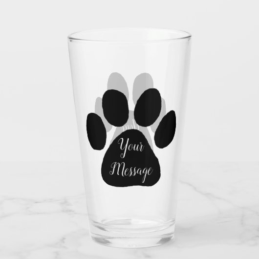 Glas - Puppy Paw Print (Achterkant)