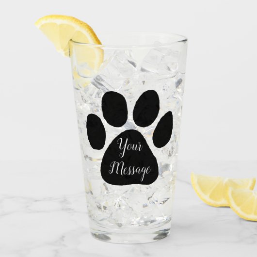 Glas - Puppy Paw Print (Voorkant ijs)