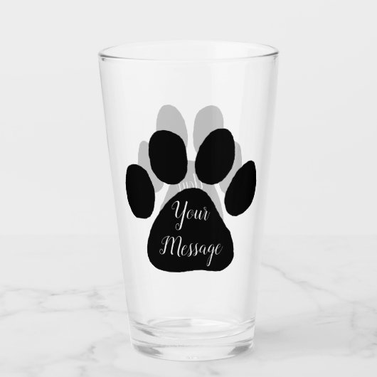 Glas - Puppy Paw Print (Voorkant)