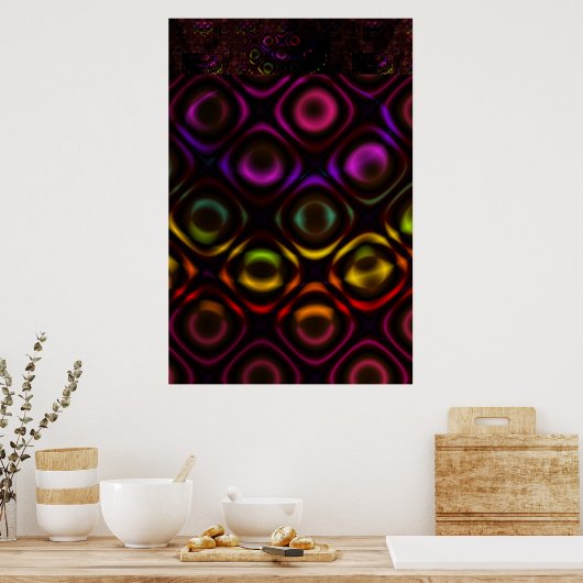 Glas | Rainbow Fractal Art Poster (Keuken)