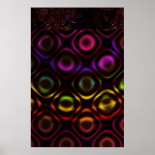 Glas   Rainbow Fractal Art Poster