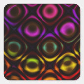 Glas | Rainbow Fractal Art Vierkante Sticker (Voorkant)