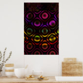 Glas | Regenboog Fractale Kunst Poster (Keuken)