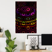Glas | Regenboog Fractale Kunst Poster (Thuiskantoor)