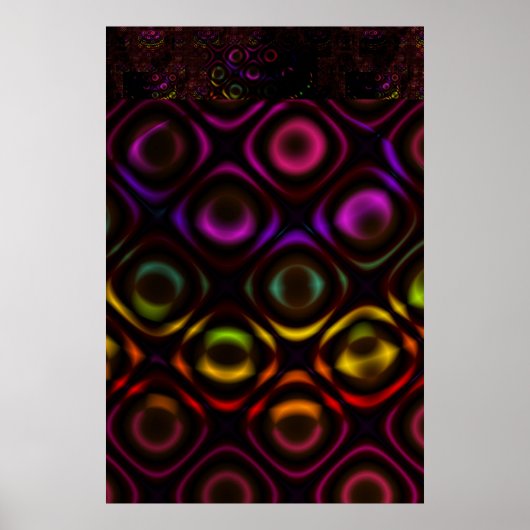Glas | Regenboog Fractale Kunst Poster (Voorkant)