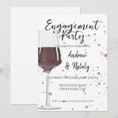 Glas rode wijn aquarel op wit kaart (Voorkant / Achterkant)