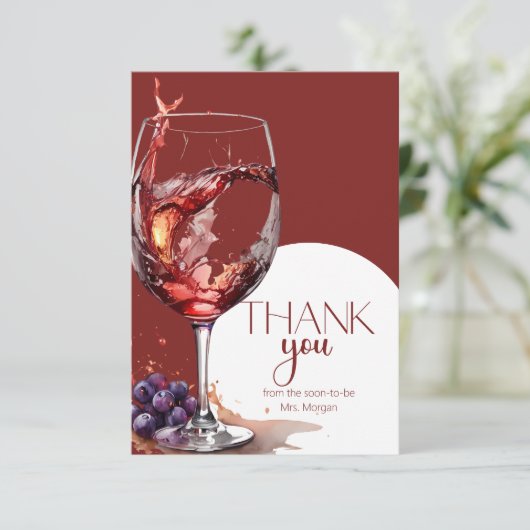 Glas rode wijn Bruidscadeaus Bedankt Kaart (Staand voorkant)