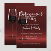 Glas rode wijn op een proefpartij voor rode wijn kaart (Voorkant / Achterkant)