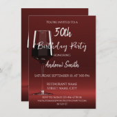 Glas rode wijn op rood kaart (Voorkant / Achterkant)