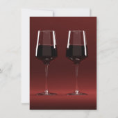 Glas rode wijn op rood kaart (Achterkant)