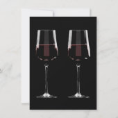 Glas rode wijn op zwart kaart (Achterkant)