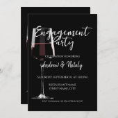 Glas rode wijn op zwarte wijnproeverij kaart (Voorkant / Achterkant)