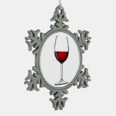 GLAS RODE WIJN TIN SNEEUWVLOK ORNAMENT (Links)