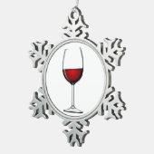 GLAS RODE WIJN TIN SNEEUWVLOK ORNAMENT (Rechts)