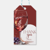 Glas rode wijn Vrijgezellenfeest Dank U Cadeaulabel (Voorkant)