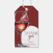 Glas rode wijn Vrijgezellenfeest Dank U Cadeaulabel (Voorkant)