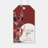 Glas rode wijn Vrijgezellenfeest Dank U Cadeaulabel (Voorkant)