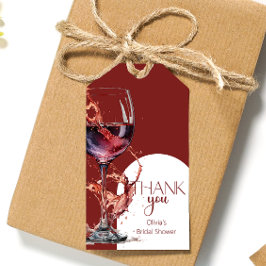 Glas rode wijn Vrijgezellenfeest Dank U Cadeaulabel