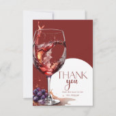 Glas rode wijn Vrijgezellenfeest Dank U Kaart (Voorkant)