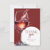 Glas rode wijn Vrijgezellenfeest Dank U Kaart (Voorkant)