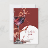 Glas rode wijn Vrijgezellenfeest Dank U Kaart (Voorkant)