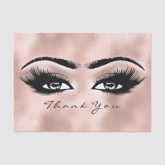 Glas Roos Goud Metallic Wimpers Dank je Tissuepapier (Voorkant)