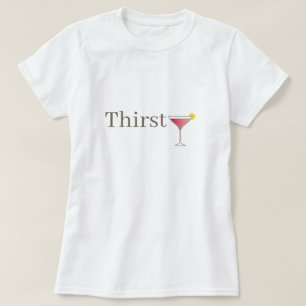 Glas roze cocktail Cosmopolitan minimalistisch vuu T-shirt