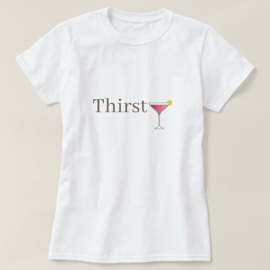 Glas roze cocktail Cosmopolitan minimalistisch vuu T-shirt (Design voorkant)