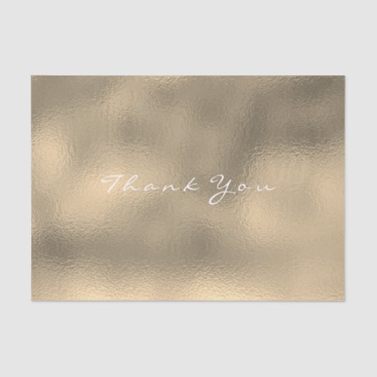 Glas Sepia Gold Blush Metallic Dank u Naam Tissuepapier (Voorkant)