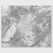 Glas Silver Marble Shiny Metallic Strokes Cadeaupapier (Vlak)