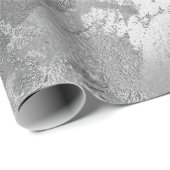 Glas Silver Marble Shiny Metallic Strokes Cadeaupapier (Rol Hoek)